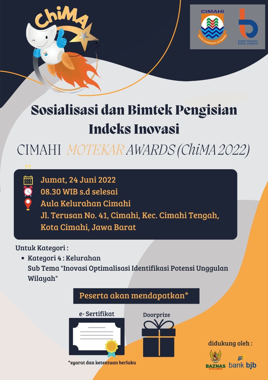 Sosialisasi dan Bimbingan Teknis Pengisian Indeks Inovasi Cimahi Motekar Awards (ChiMa 2022)