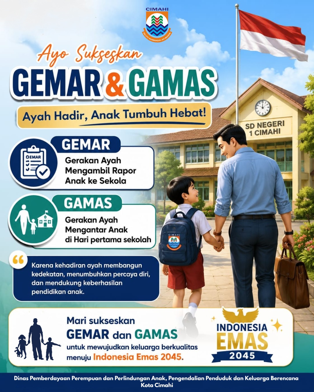 Pemkot Cimahi Dukung ASN Antar Anak Pada Hari Pertama Sekolah