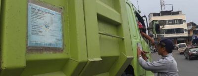 Dishub Kota Cimahi Sosialisasikan Pemakaian Alat Pemantul Cahaya Bagi Kendaraan Angkutan Barang